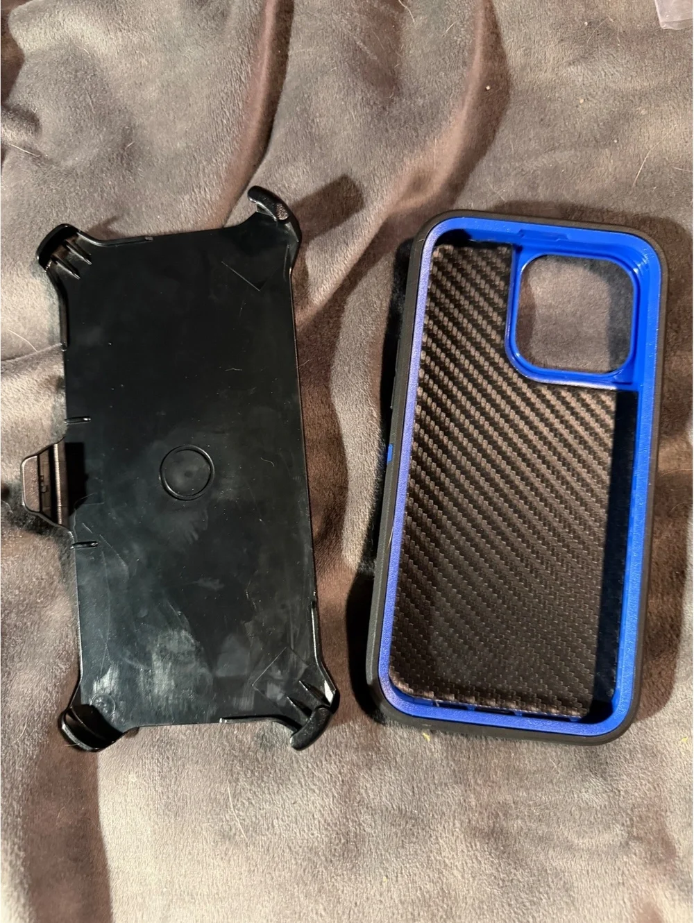 Rugged Black & Blue Phone Case with Belt Clip &Kick stand